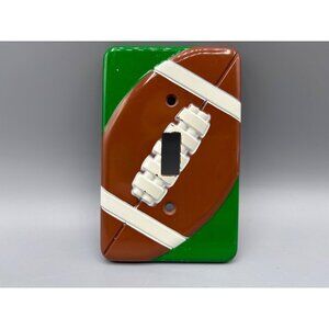 Football Themed Metal Single Light Switch Cover Plate Room Decor Sports
